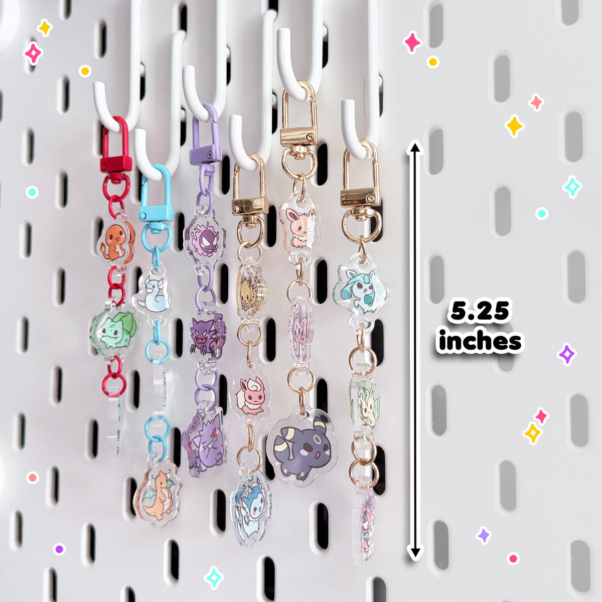 Pokimon 3-piece Connected Keychain