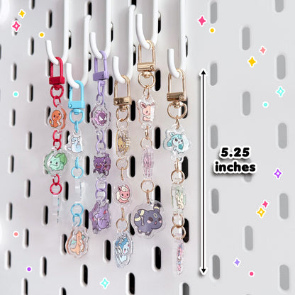 Pokimon 3-piece Connected Keychain