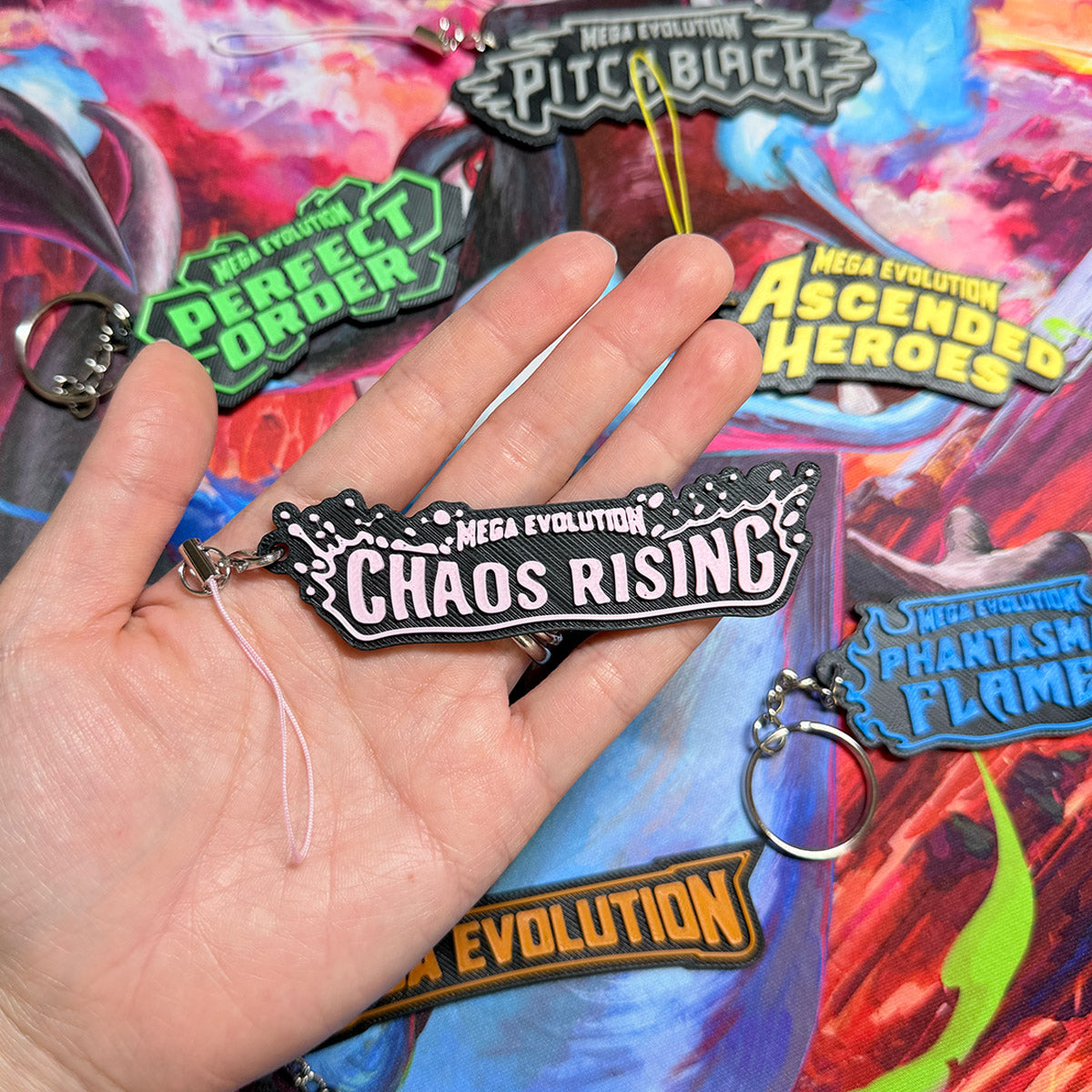Pokimon Mega Evolution Binder Tag Keychain