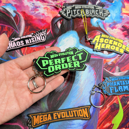 Pokimon Mega Evolution Binder Tag Keychain