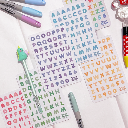 Alphabet Sticker Sheets