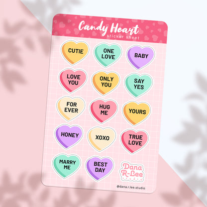 Candy Hearts Sticker Sheet