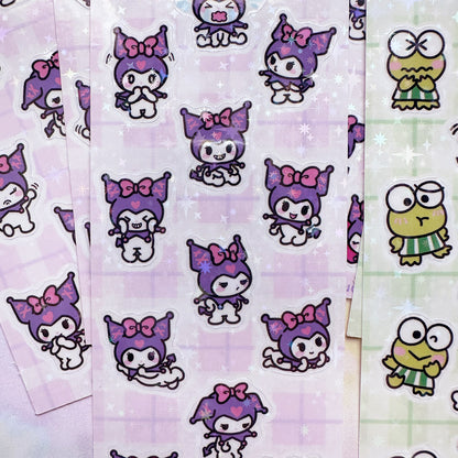 Small Purple Kitty Sticker Sheet