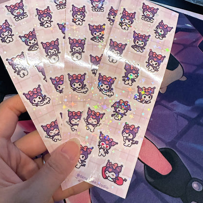 Small Purple Kitty Sticker Sheet