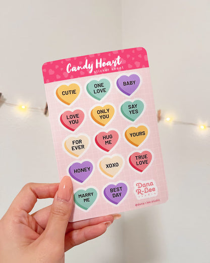 Candy Hearts Sticker Sheet