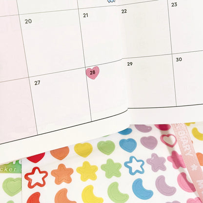 Rainbow Heart Star Moon Sticker Sheet