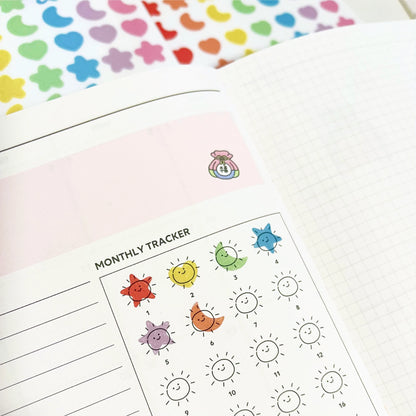 Rainbow Heart Star Moon Sticker Sheet