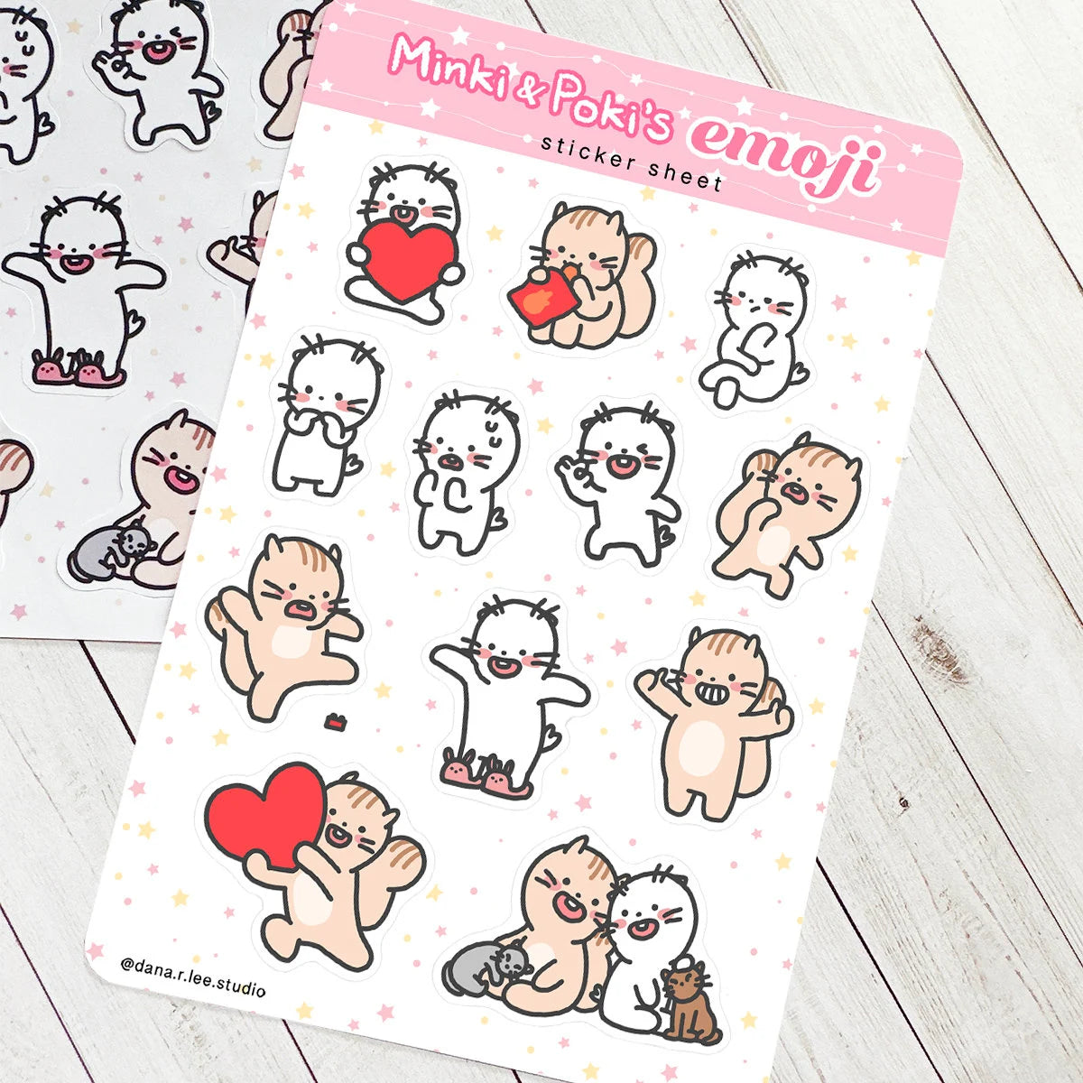 Minki & Poki Emoji Sticker Sheet
