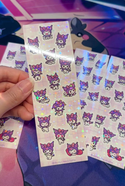 Small Purple Kitty Sticker Sheet