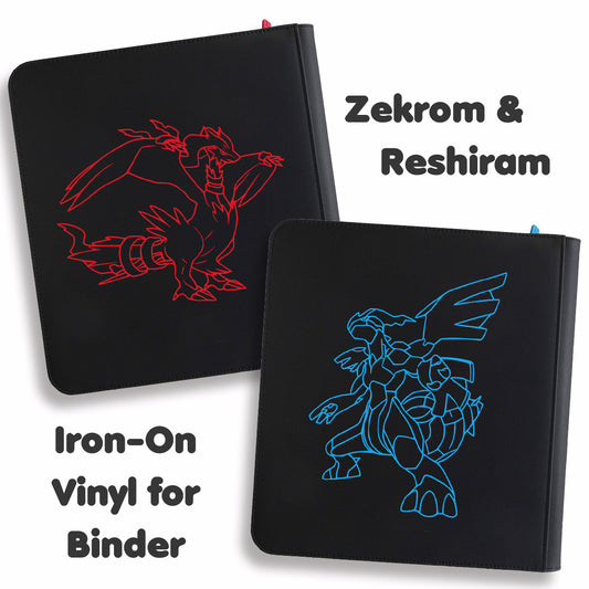Pokimon Iron-On Binder Vinyls Zekrom & Reshiram
